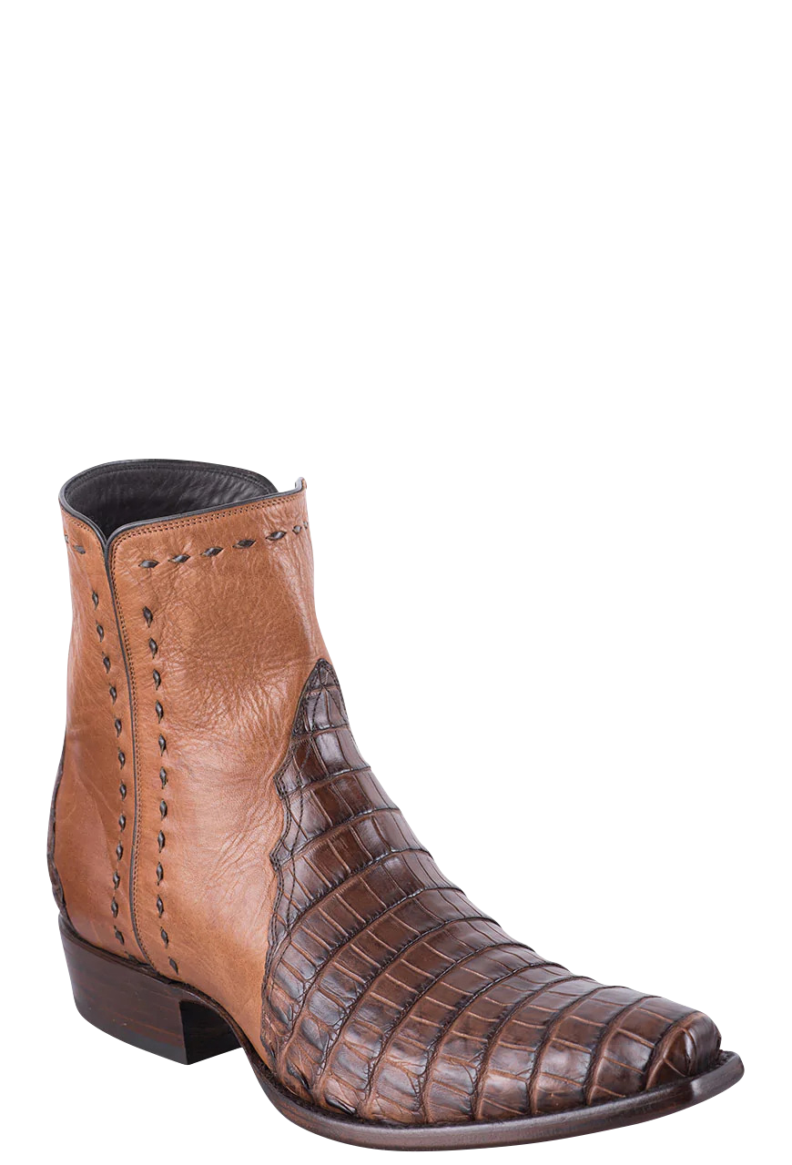 Stallion Men's Caiman Cognac Zorro Ankle Boots Pinto Ranch