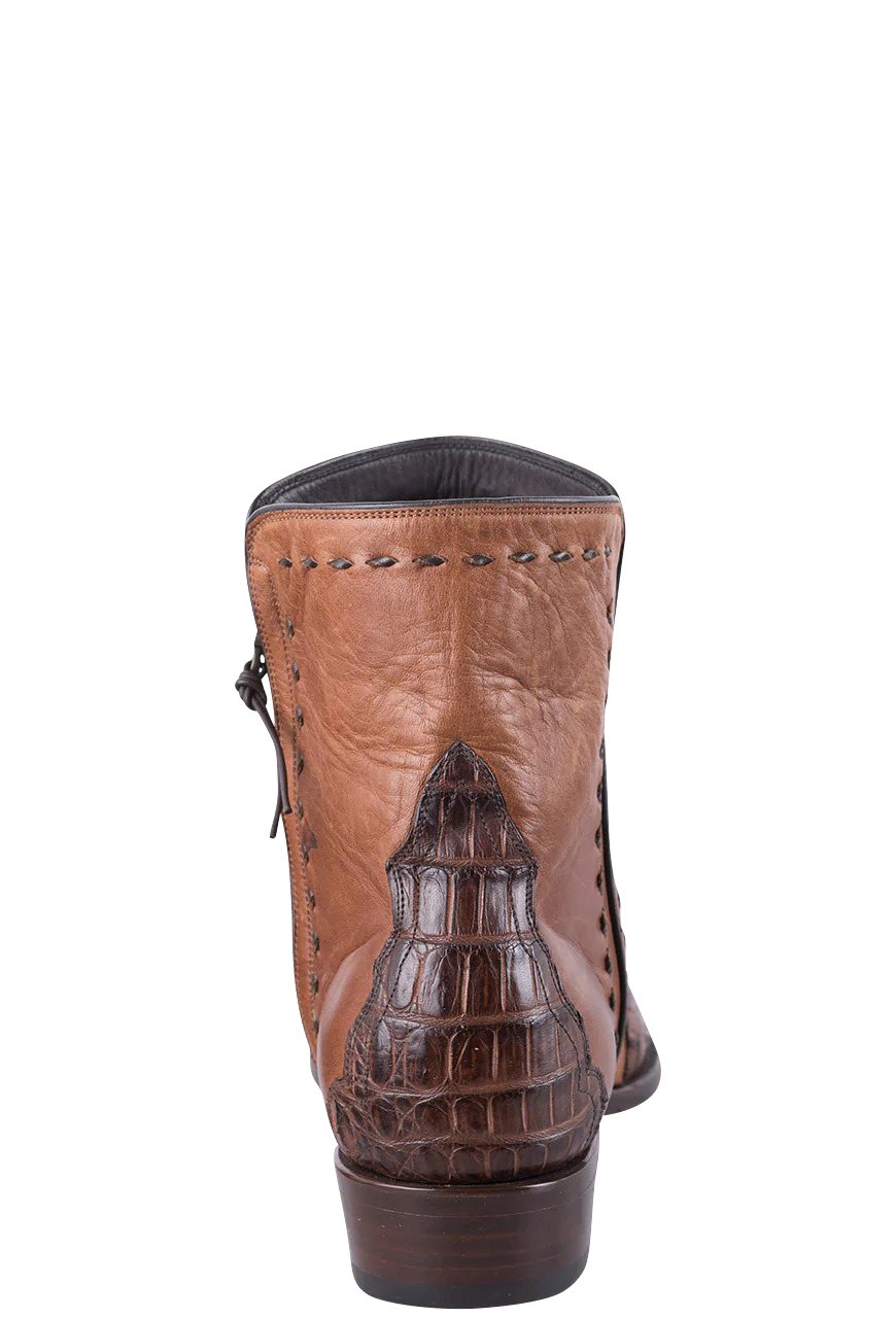 Stallion Men's Caiman Cognac Zorro Ankle Boots Pinto Ranch