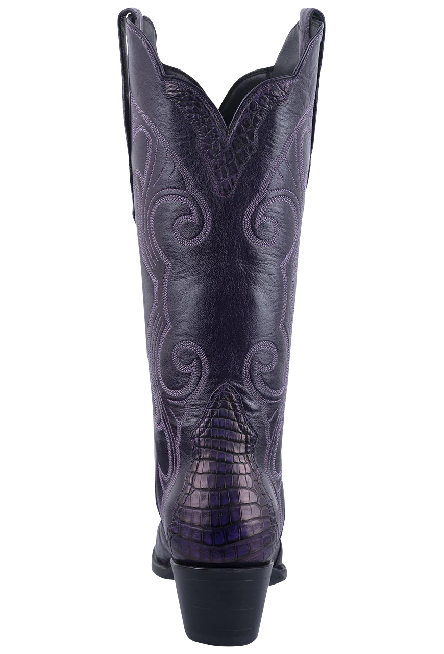 Purple and 2025 black cowboy boots