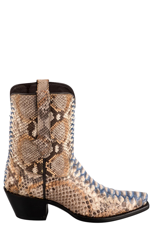 Stallion Painted Python Cowgirl Boots - Tan & Blue