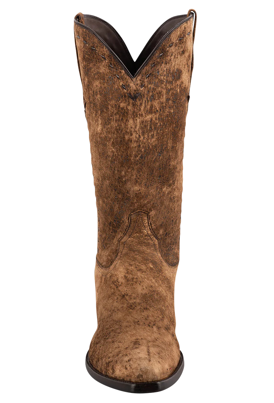 Stallion Men's Distressed Kidskin Cowboy Boots - Vintage Camel