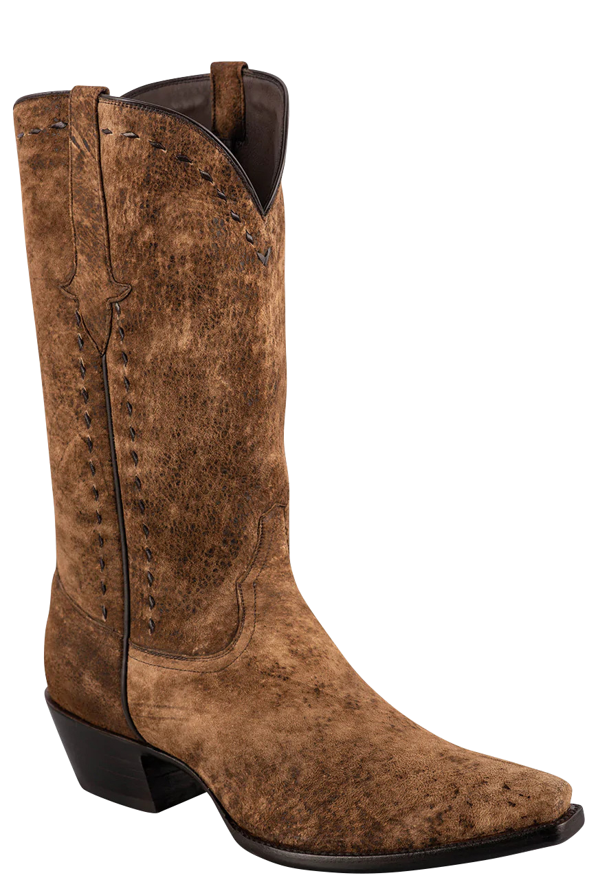 Stallion Men's Distressed Kidskin Cowboy Boots - Vintage Camel