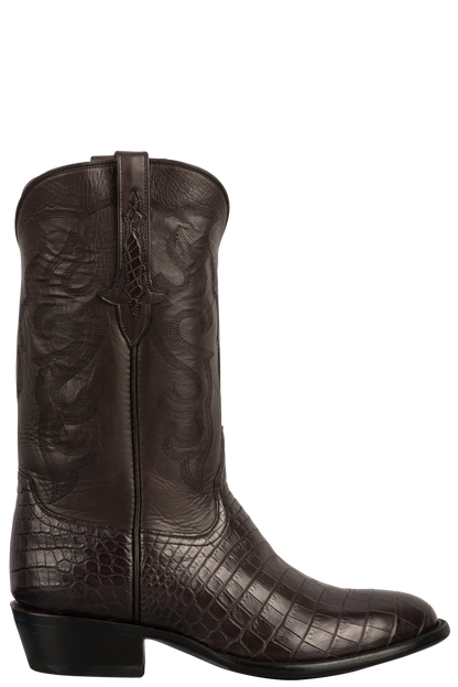 Stallion Men's Nile Crocodile Cowboy Boots - Chocolate