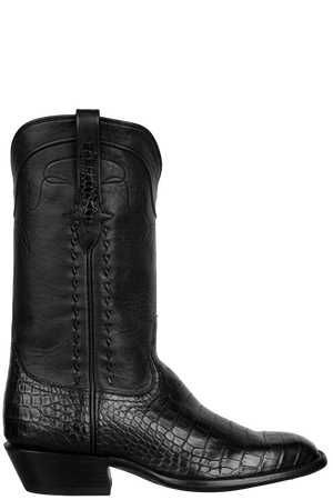 Stallion Men's American Alligator Cowboy Boots - Black
