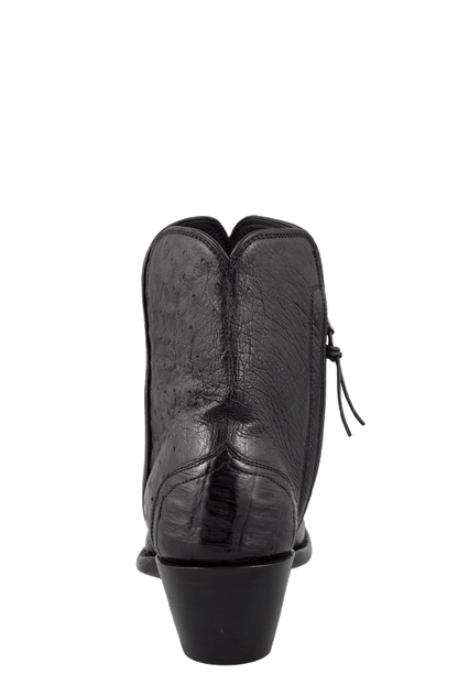 Stallion Women's Ostrich & Caiman Zorro Ankle Boots - Black