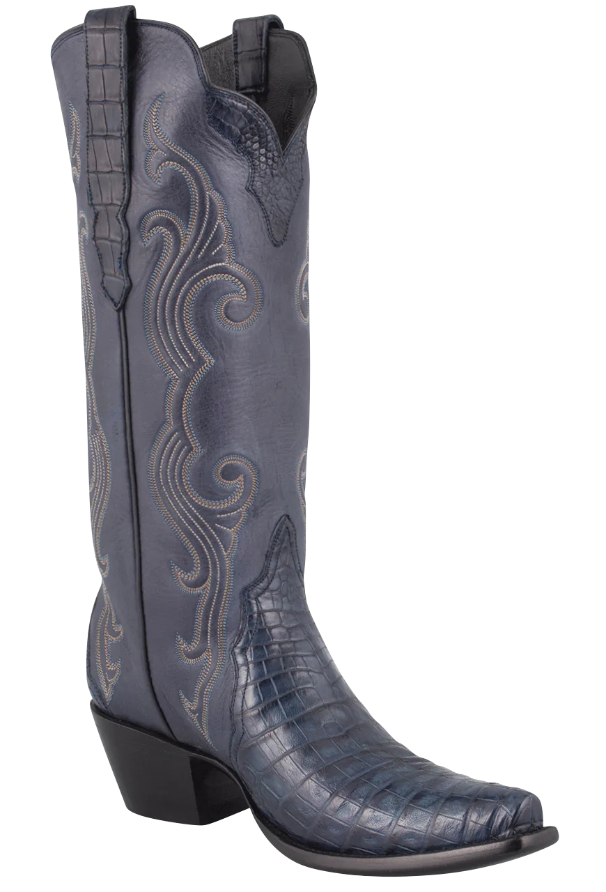 Stallion Women's Caiman Gallegos Cowgirl Boots - Navy