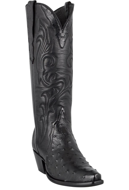 Stallion Women's Full Quill Ostrich Gallegos Cowgirl Boots - Black