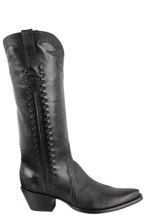 Stallion Women's Lizard Gallegos Cowgirl Boots - Black