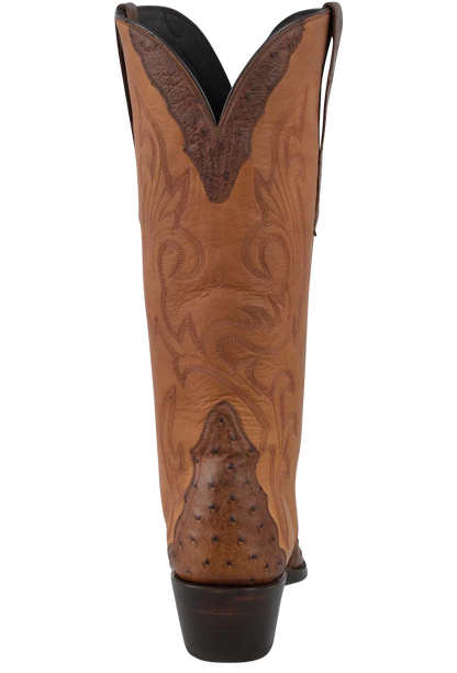Stallion Women's Full Quill Ostrich Gallegos Cowgirl Boots - Antique Saddle