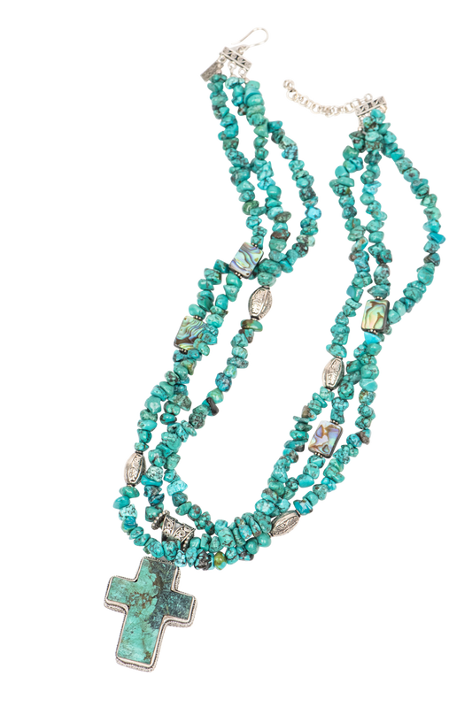 Paige Wallace Turquoise Cross Necklace