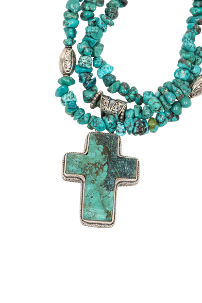 Paige Wallace Turquoise Cross Necklace