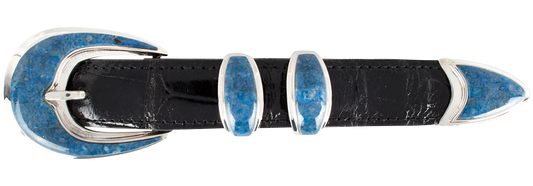 B.G. Mudd 1" Denim Lapis Buckle Set