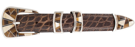 Red Tiger Eye & Mother of Pearl Buckle Set - B.G. Mudd