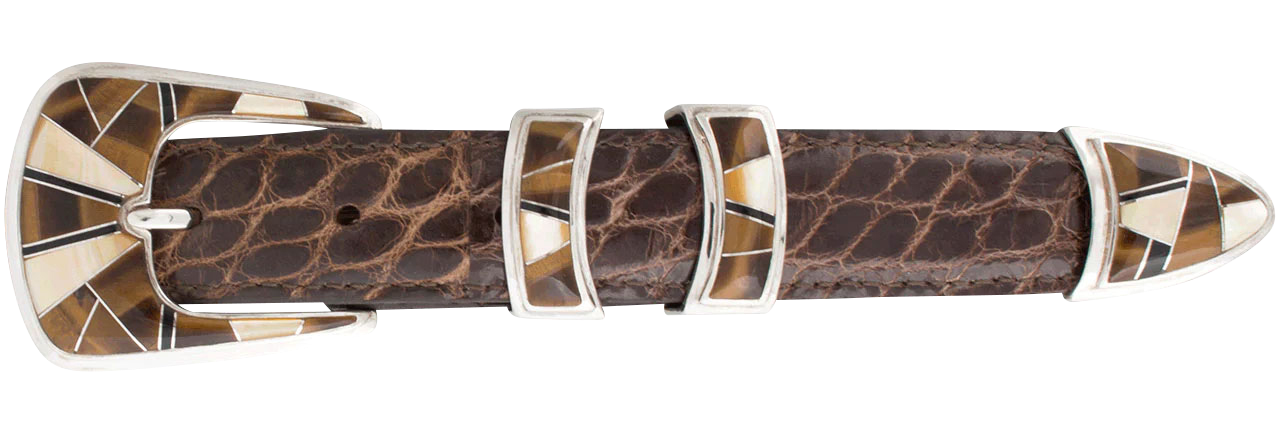 Red Tiger Eye & Mother of Pearl Buckle Set - B.G. Mudd