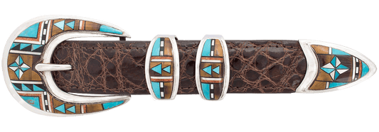 B.G. Mudd 1" Jasper & Turquoise Buckle Set