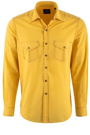 Pinto Ranch YY Collection Pleated Gold Wash Pearl Snap Shirt