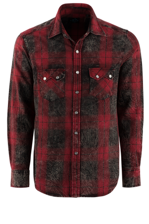 Pinto Ranch YY Collection Plaid Sawtooth Pearl Snap Shirt