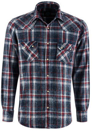 Pinto Ranch YY Collection Indigo Plaid Shirt