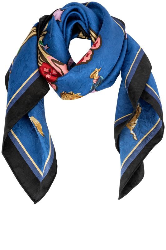 Wyoming Traders Blue Rodeo Girls Silk Scarf