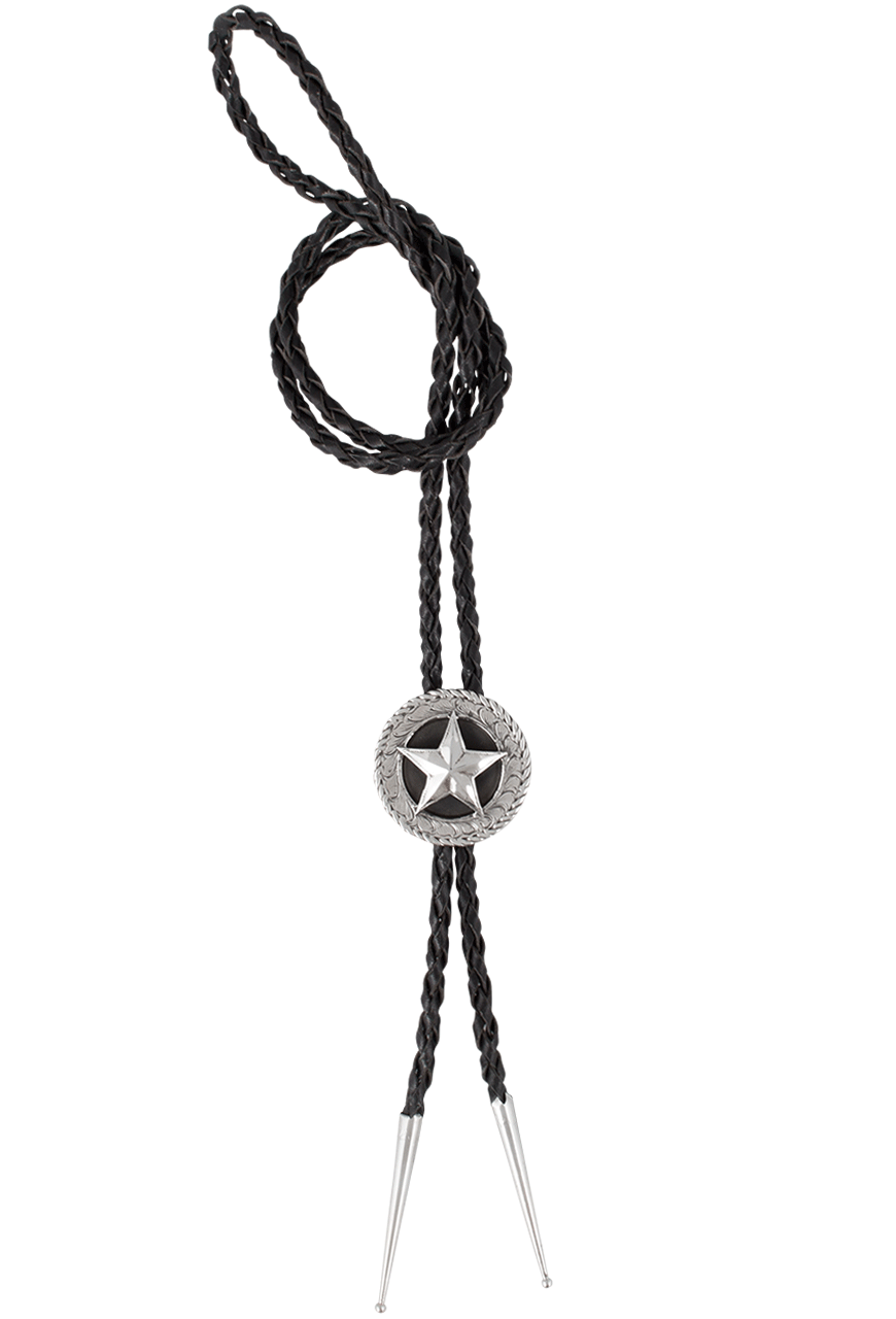 Pinto Ranch Engraved Rope Star Bolo Tie
