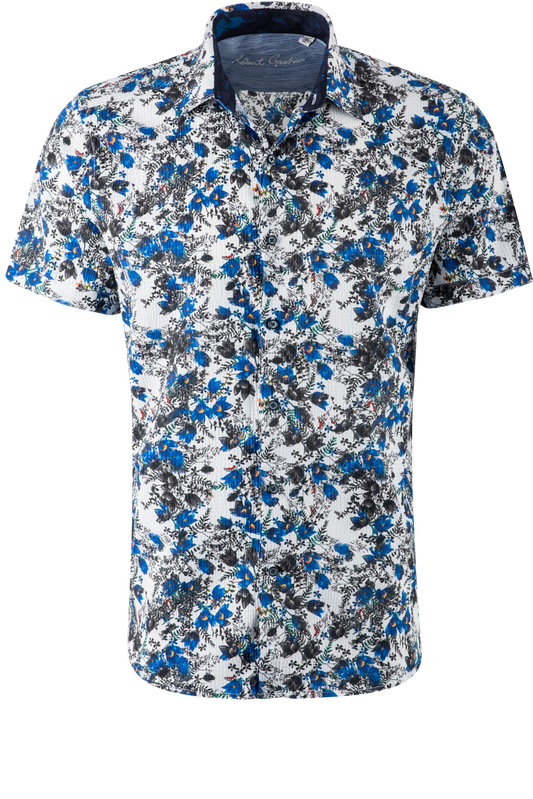 Robert Graham Feeling Blue Short Sleeve Button-Front Shirt