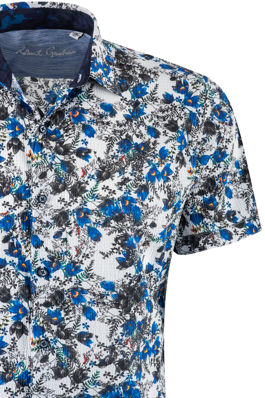 Robert Graham Feeling Blue Short Sleeve Button-Front Shirt