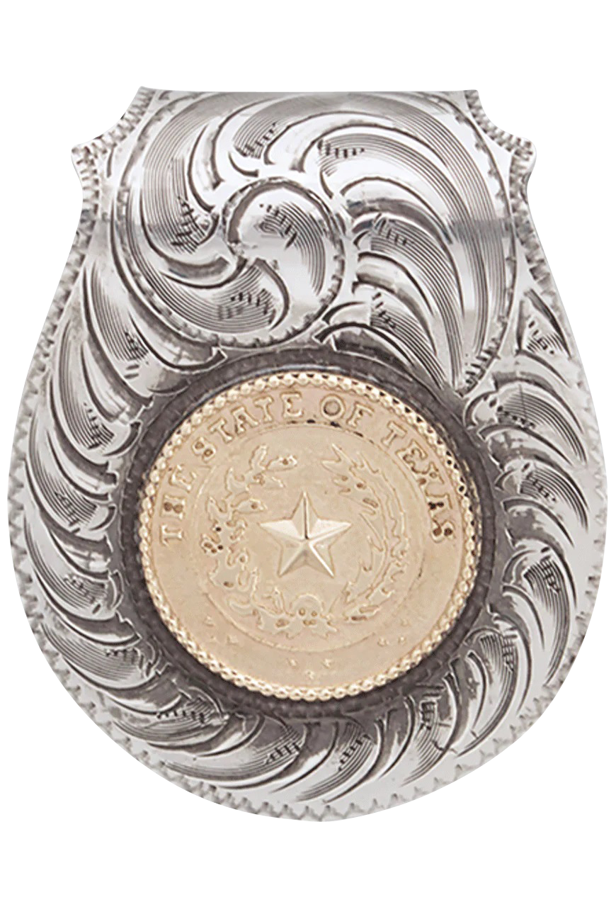 Pinto Ranch Texas State Seal Silver & Gold Money Clip