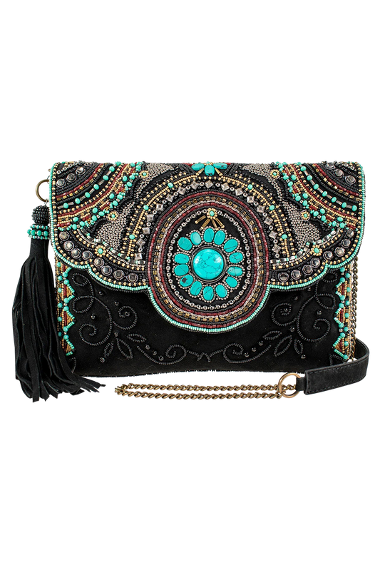 Mary Frances Turquoise Journey Crossbody Bag