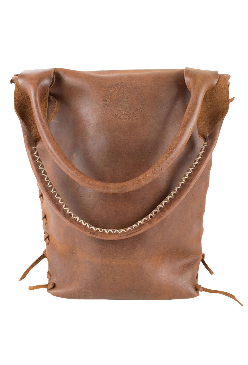 Saddle leather top tote bag