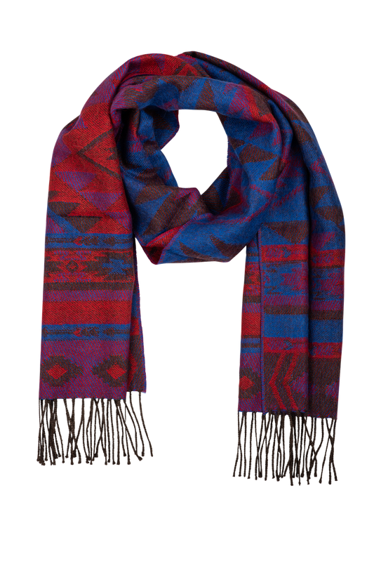 Time of the West Revis Red & Blue Scarf