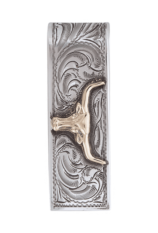 Pinto Ranch Gold & Silver Longhorn Money Clip