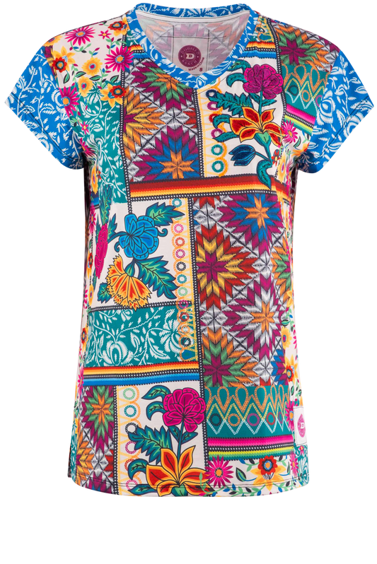 Double D Ranch Print Folk Top