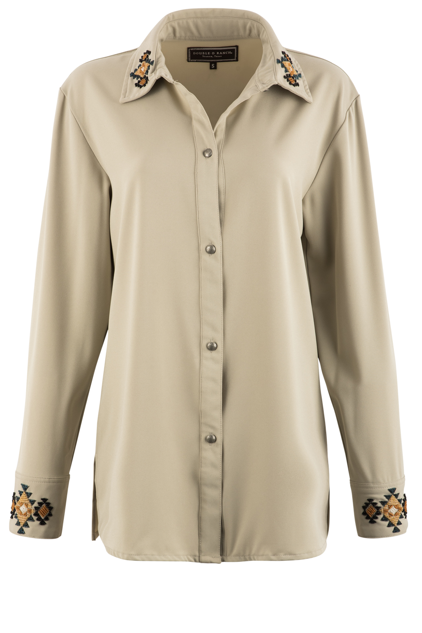 Double D Ranch Western Concho Blouse Pinto Ranch