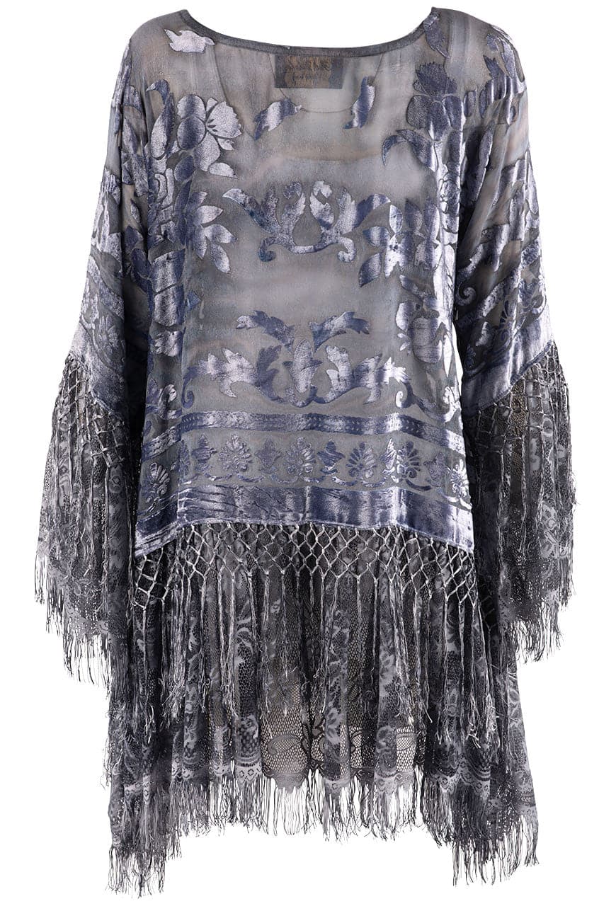 Pat Dahnke Burnout Velvet & Fringe Top