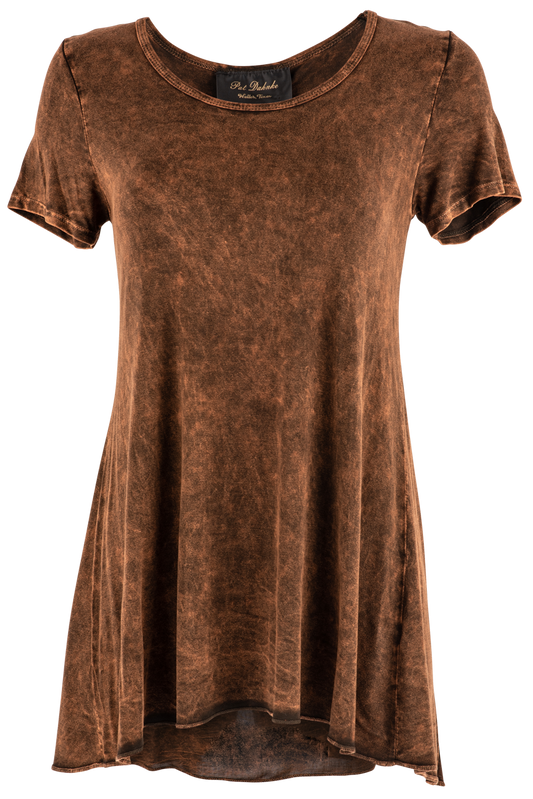 Pat Dahnke Brown Laced Back Top