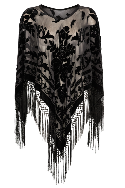 Pat Dahnke Black Burnout Poncho