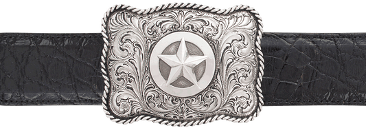 Silver King 1.5" Scalloped Star Trophy Buckle