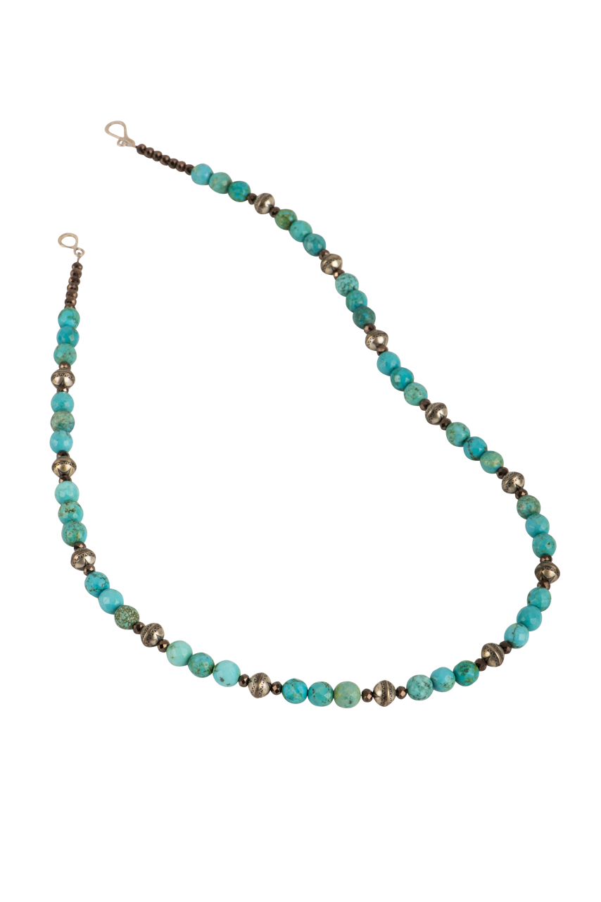 Ann Vlach Faceted Turquoise & Sterling Silver Necklace