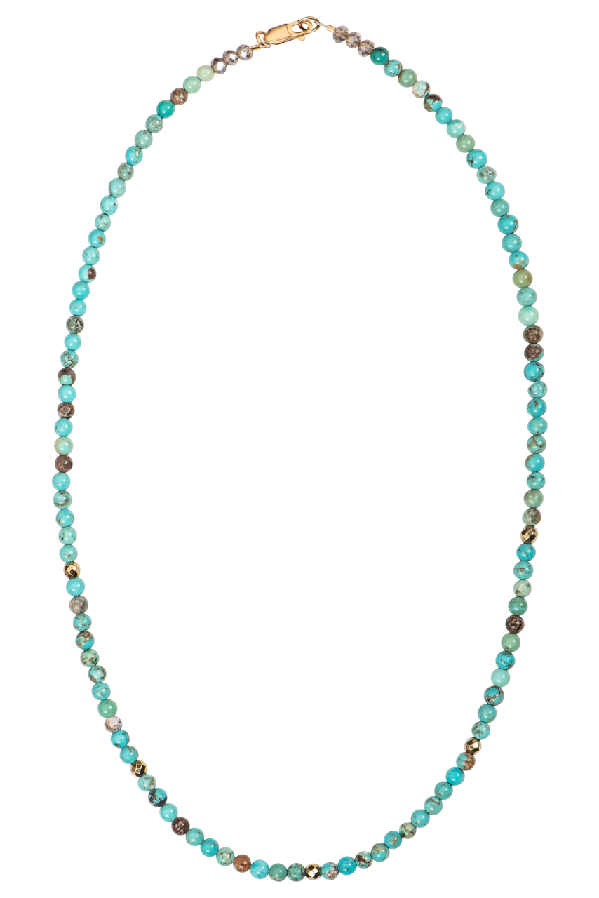 Ann Vlach Moon River Turquoise & Pyrite Necklace