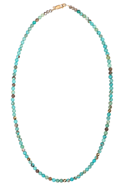 Ann Vlach Moon River Turquoise & Pyrite Necklace