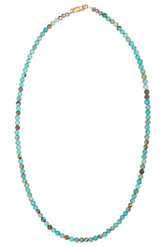 Ann Vlach Moon River Turquoise & Pyrite Necklace