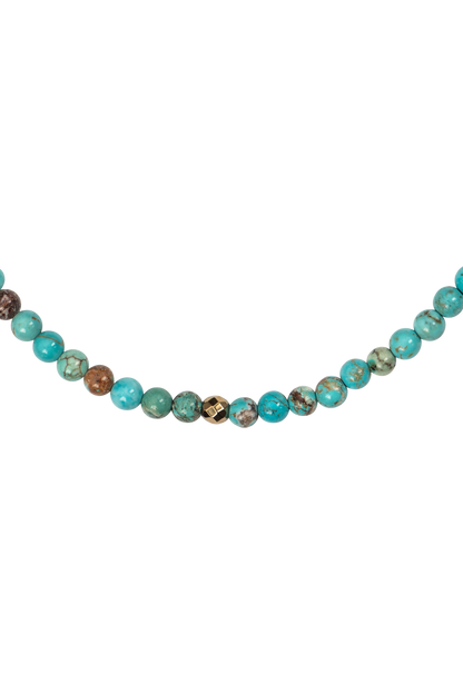 Ann Vlach Moon River Turquoise & Pyrite Necklace