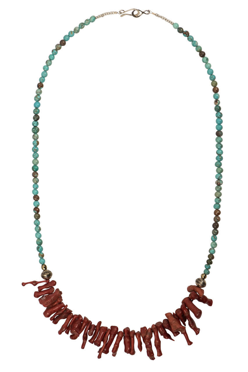 Ann Vlach Freeform Coral & Turquoise Necklace