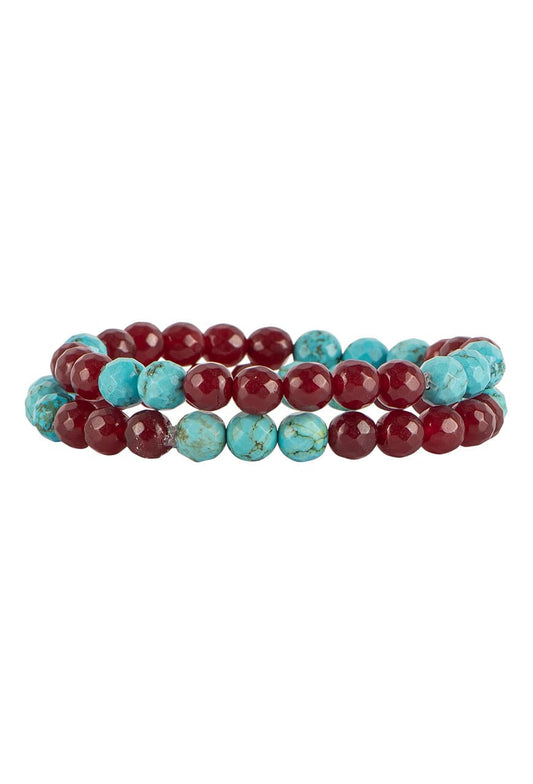 Ann Vlach Agate & Turquoise Stretch Bracelets