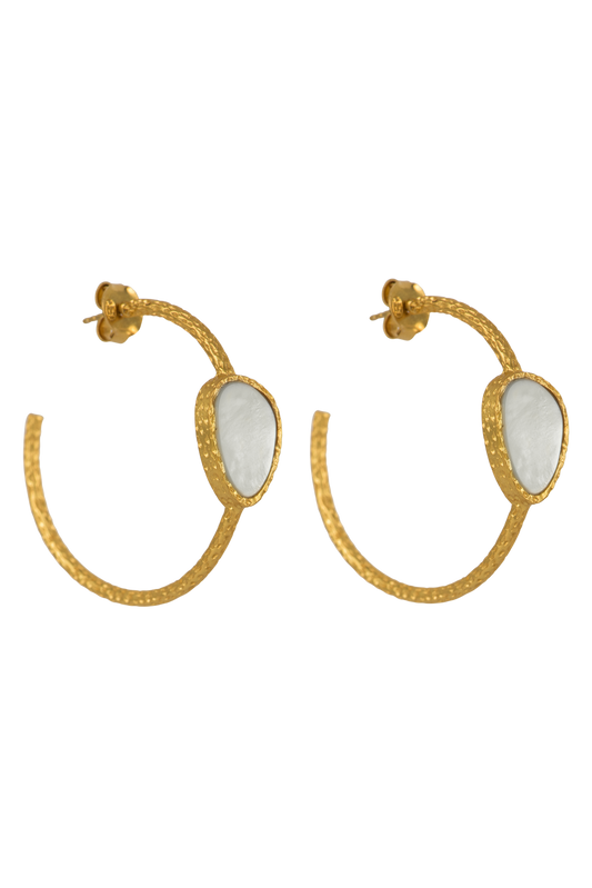 Christina Greene Pearl Hoop Earrings