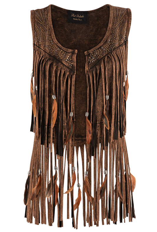 Pat Dahnke Fringe Vest - Brown