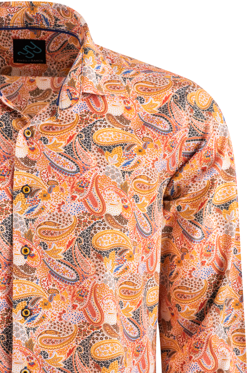 Pinto Ranch YY Collection Long Sleeve Button-Front Shirt - Beach Tone