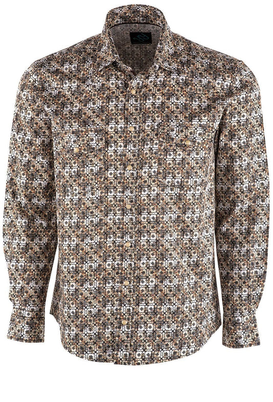 Pinto Ranch YY Collection Foulard Stack Print Snap Shirt - Front