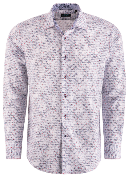 Pinto Ranch YY Collection Faded Long Sleeve Button-Front Shirt - White