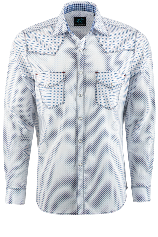 Pinto Ranch YY Collection Blue Diamond Pearl Snap Shirt